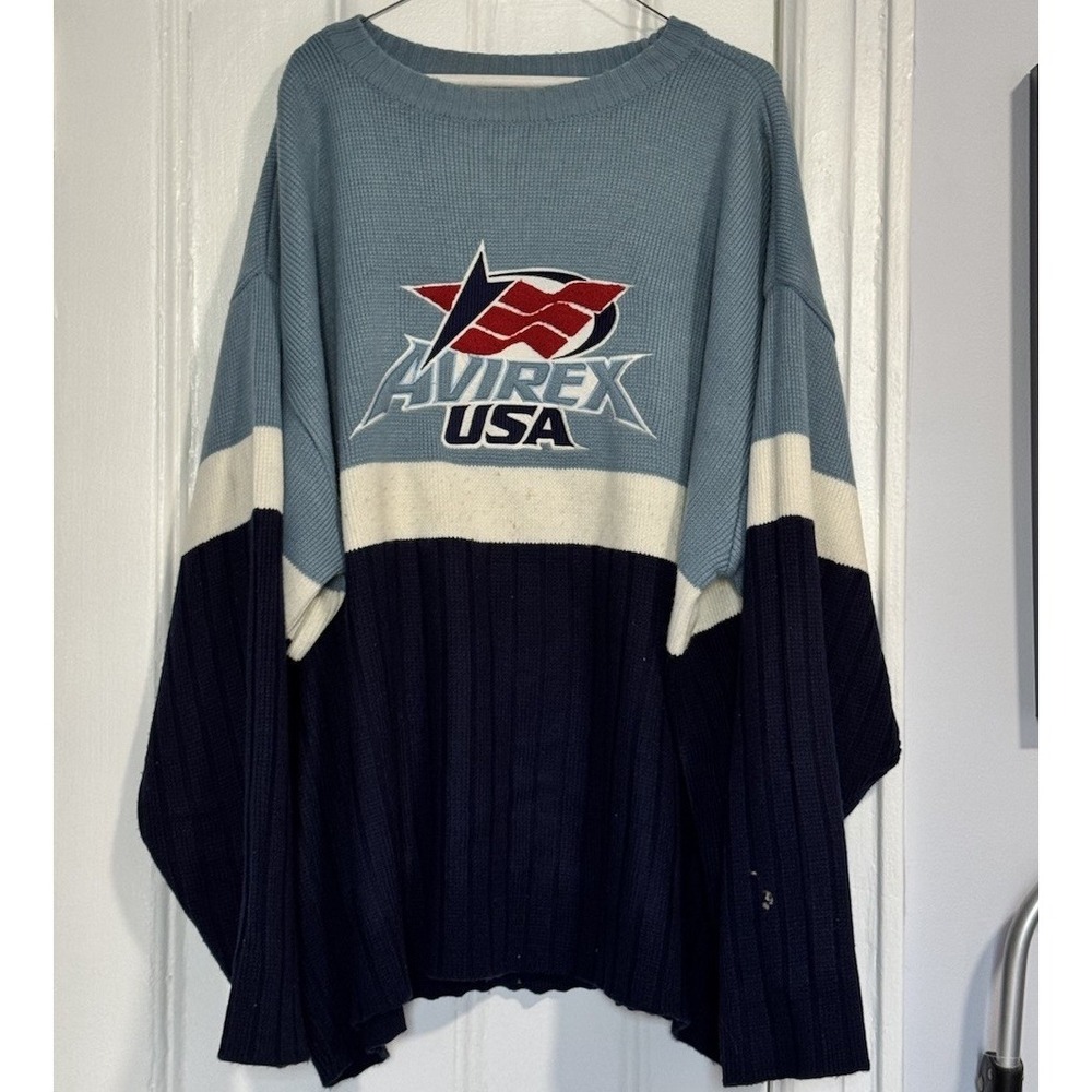 Avirex Men's Sweater Striped Size 3XL